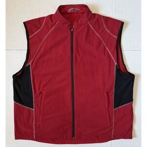 SUN MOUNTAIN - Men's Red Colorblock Fleece Golf Vest - Size XX-Large - 2XL